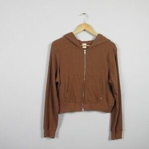 TNA cropped Brown Zip-Up Hoodie